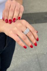 925 AYAR PIRLANTA GÖRÜNÜMLÜ İTALYAN GÜMÜŞ YÜZÜK 17