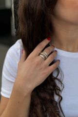 925 AYAR PIRLANTA GÖRÜNÜMLÜ İTALYAN GÜMÜŞ SARMAL YÜZÜK 15