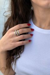 925 AYAR PIRLANTA GÖRÜNÜMLÜ İTALYAN GÜMÜŞ SARMAL YÜZÜK 16