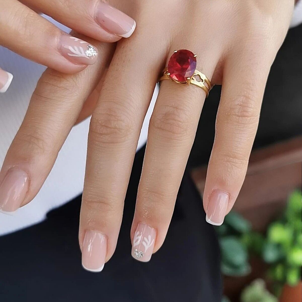 14 AYAR KIRMIZI KRİSTAL TAŞLI ALTIN YÜZÜK