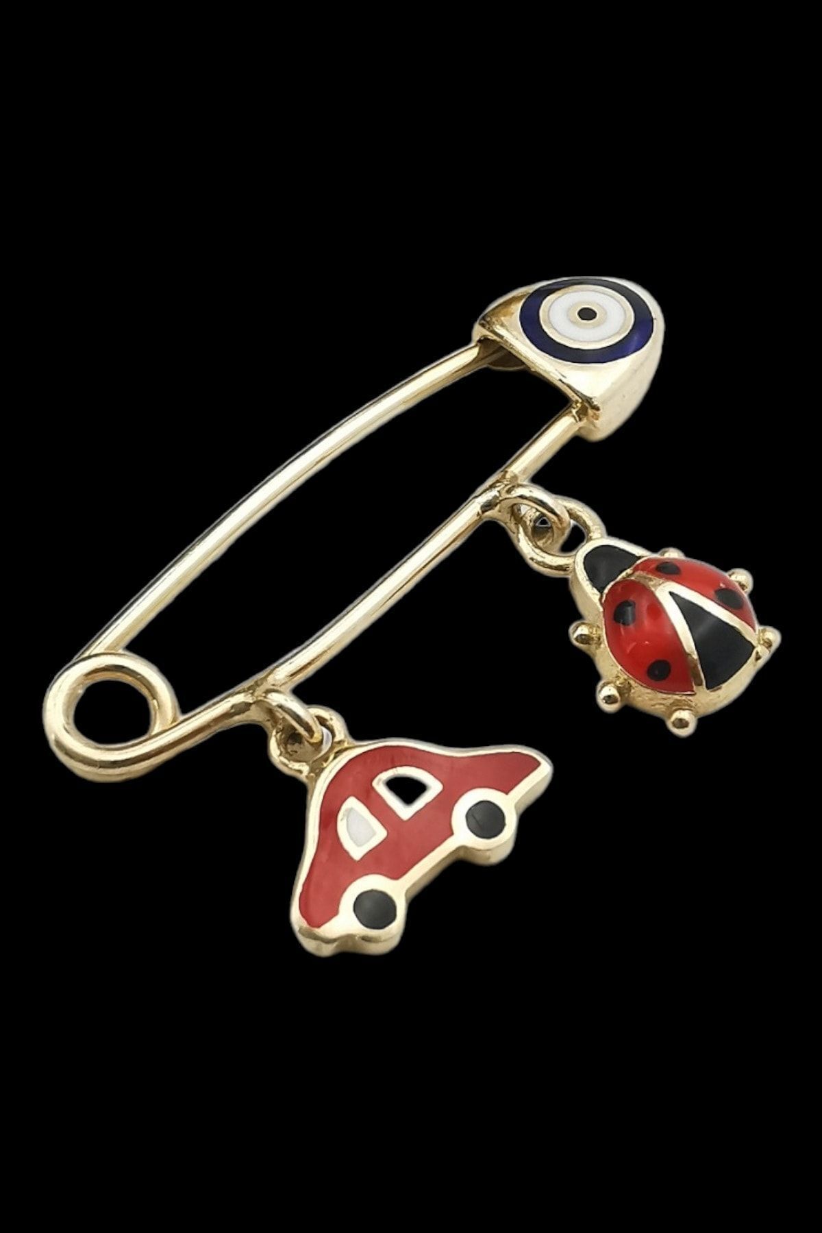 14 Ayar Mineli Çocuk Yaka Iğnesi