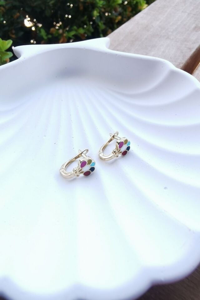 14 AYAR MİNELİ BALON J KİLİT ALTIN ÇOCUK KÜPESİ