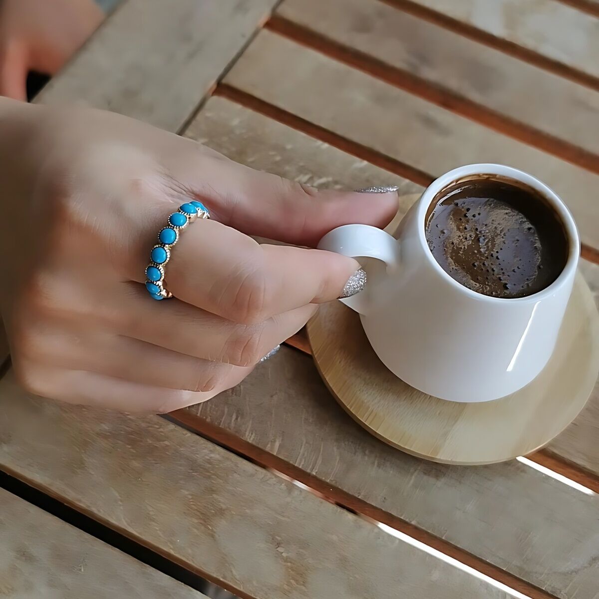 14 AYAR ÖZEL TASARIM FİRUZE TAŞLI TAMTUR