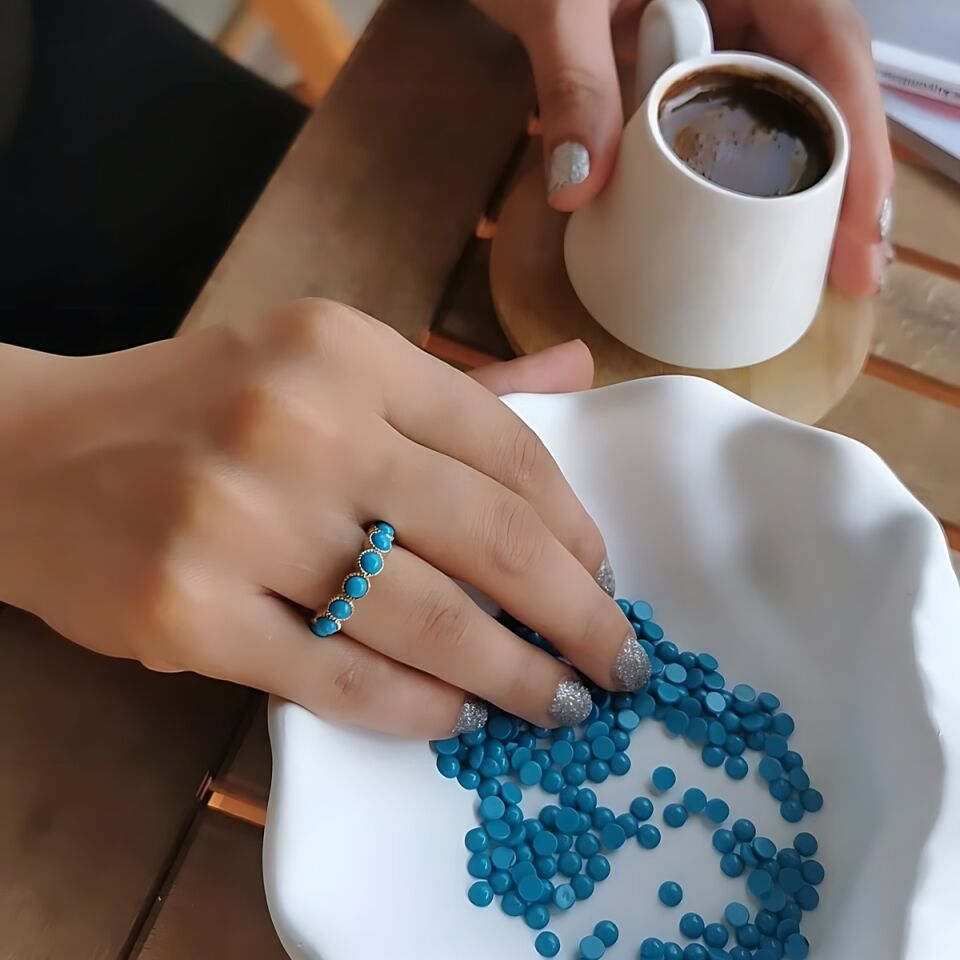 14 AYAR ÖZEL TASARIM FİRUZE TAŞLI TAMTUR