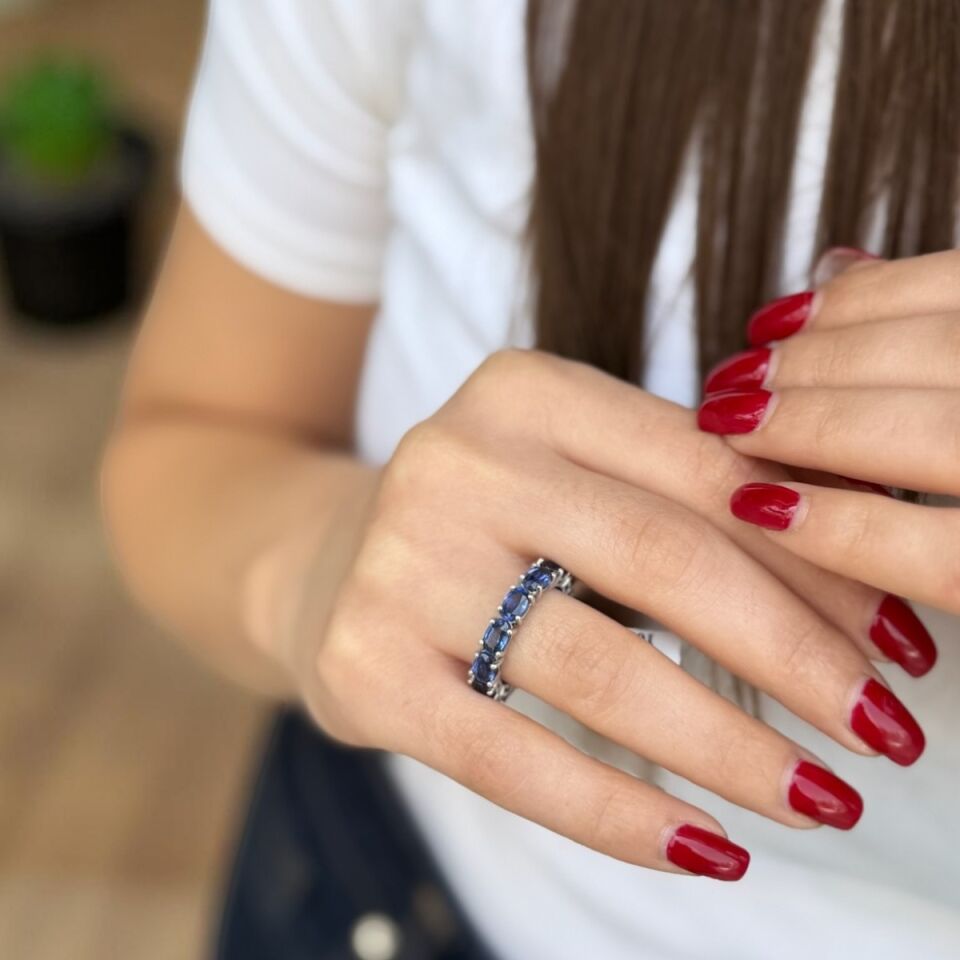 14 AYAR 7,33 CT SAFİR TAŞLI TAMTUR YÜZÜK