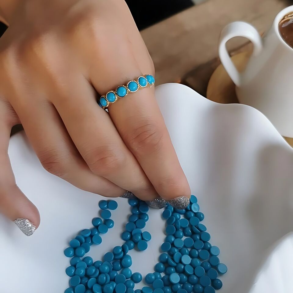 14 AYAR ÖZEL TASARIM FİRUZE TAŞLI TAMTUR