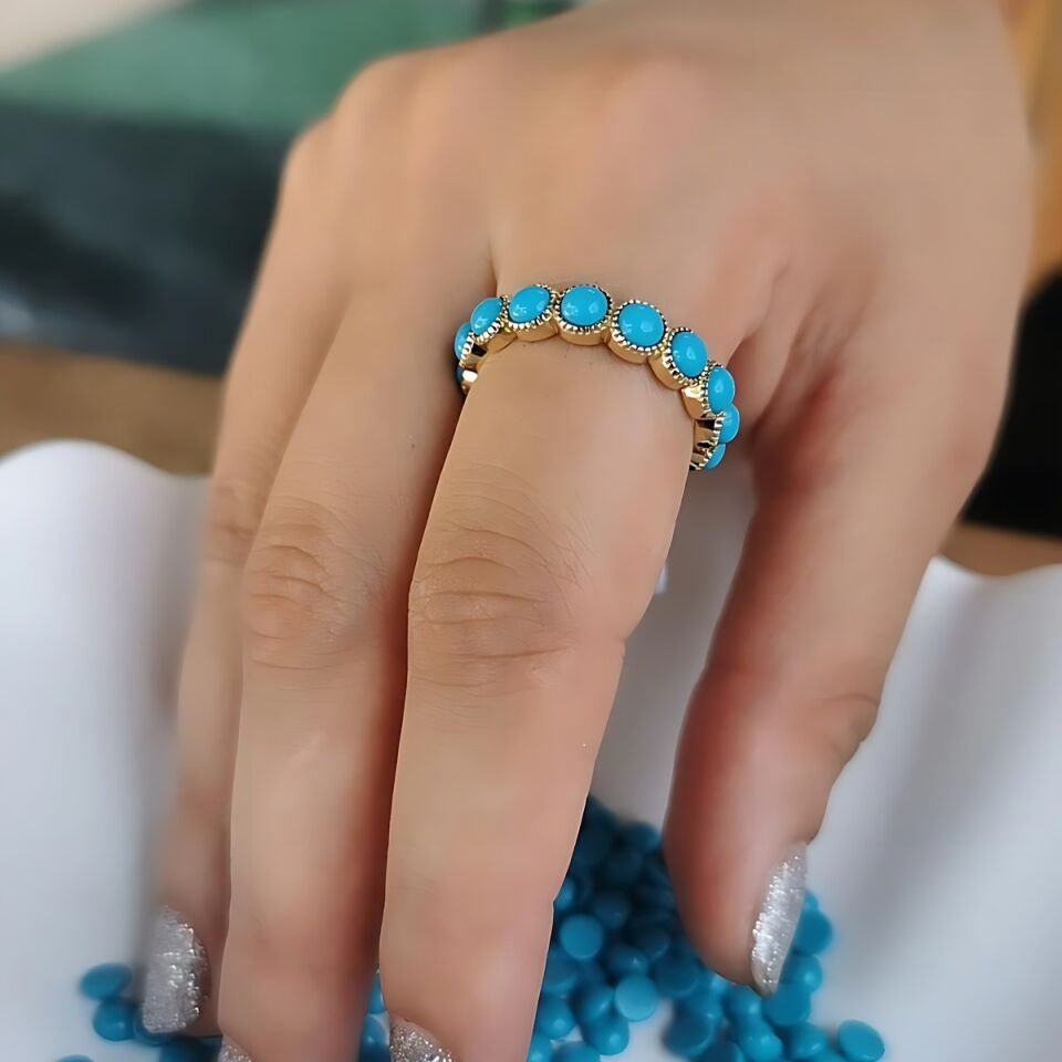 14 AYAR ÖZEL TASARIM FİRUZE TAŞLI TAMTUR