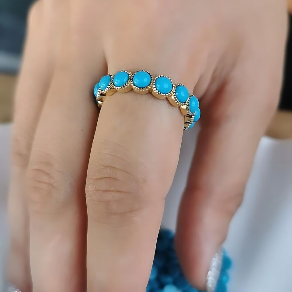 14 AYAR ÖZEL TASARIM FİRUZE TAŞLI TAMTUR