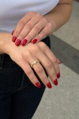 925 AYAR ALTIN RENGİ YILDIZ ÖZEL TASARIM İTALYAN GÜMÜŞ YÜZÜK 13