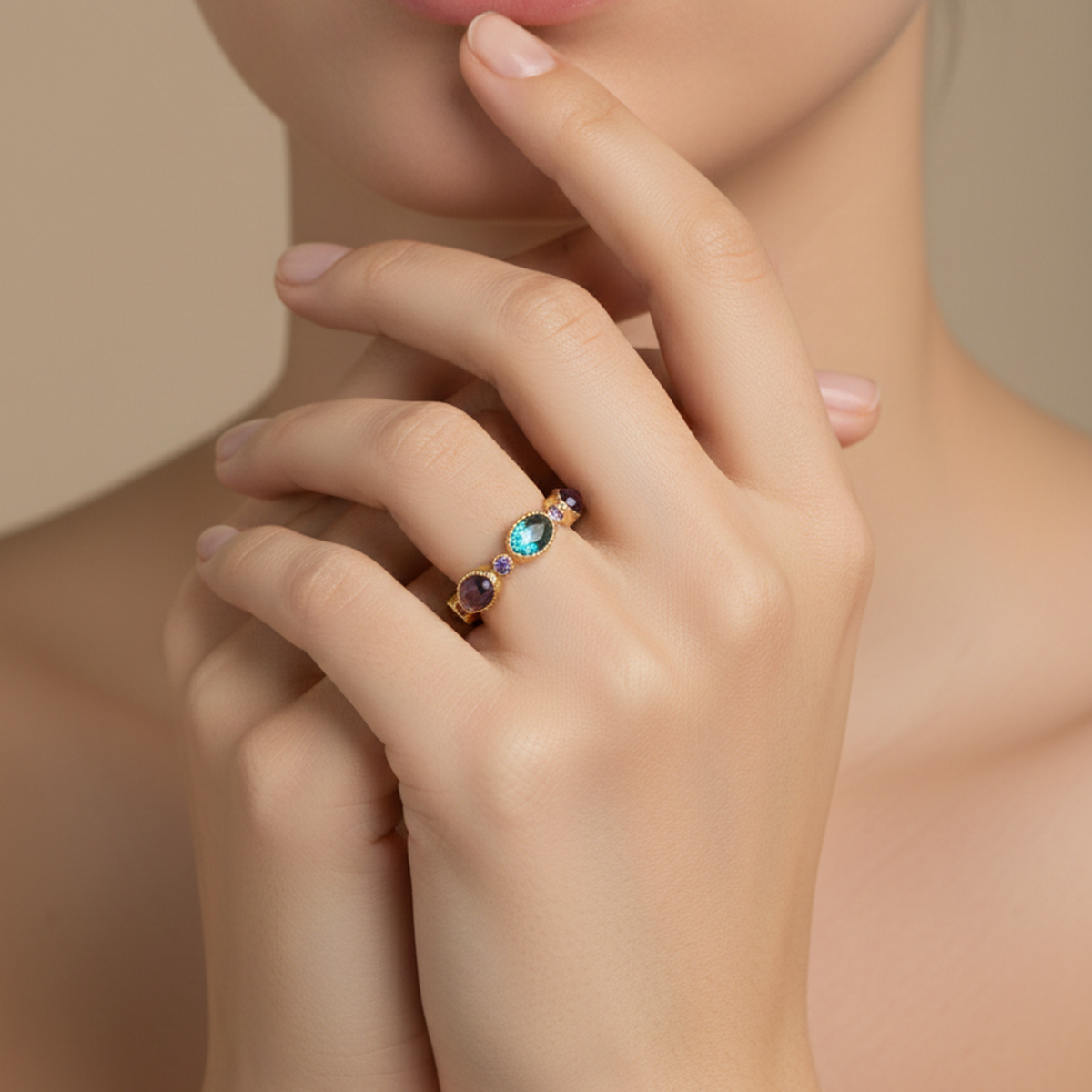 14 AYAR İTALYAN TURMALİN TAŞLI TAMTUR