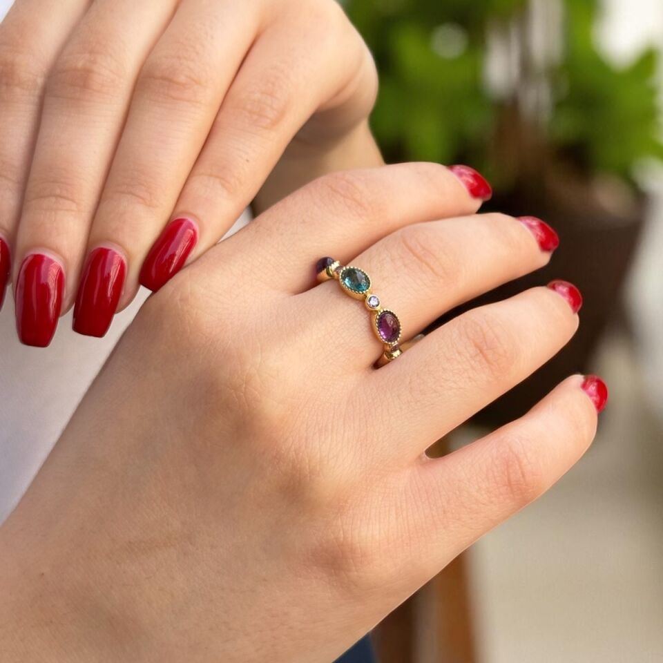 14 AYAR İTALYAN TURMALİN TAŞLI TAMTUR