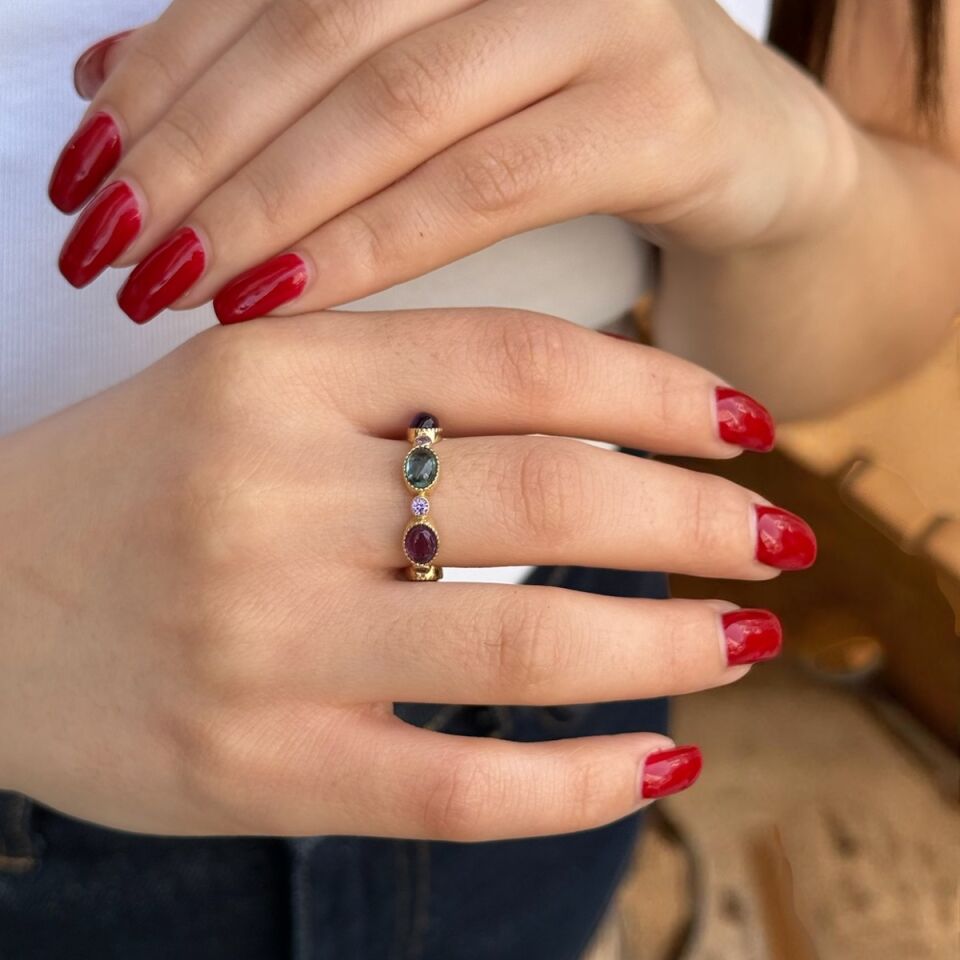 14 AYAR İTALYAN TURMALİN TAŞLI TAMTUR