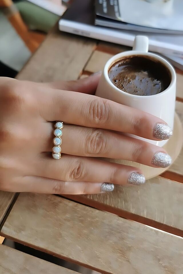 14 AYAR BEYAZ OPAL TAŞLI TAMTUR
