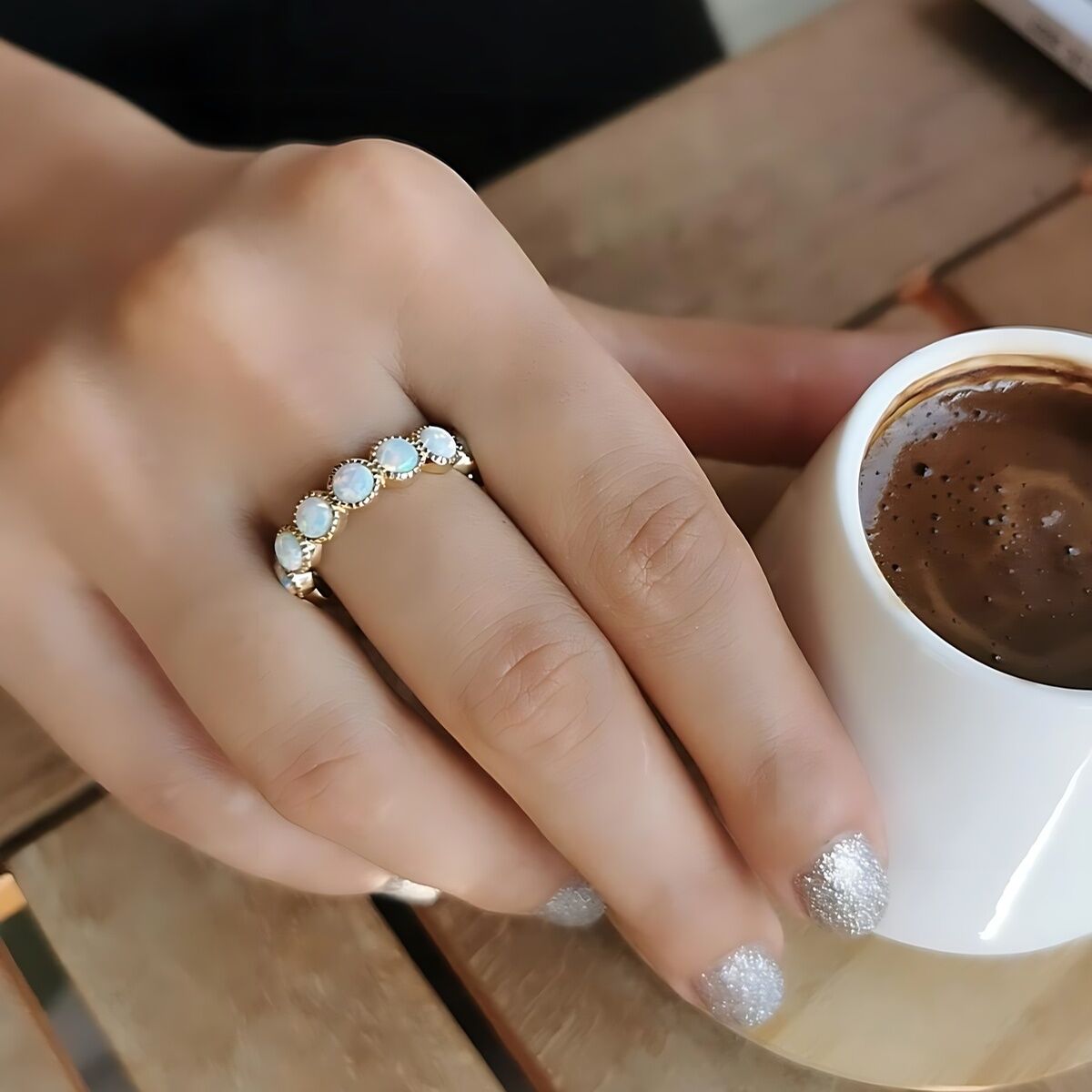 14 AYAR BEYAZ OPAL TAŞLI TAMTUR