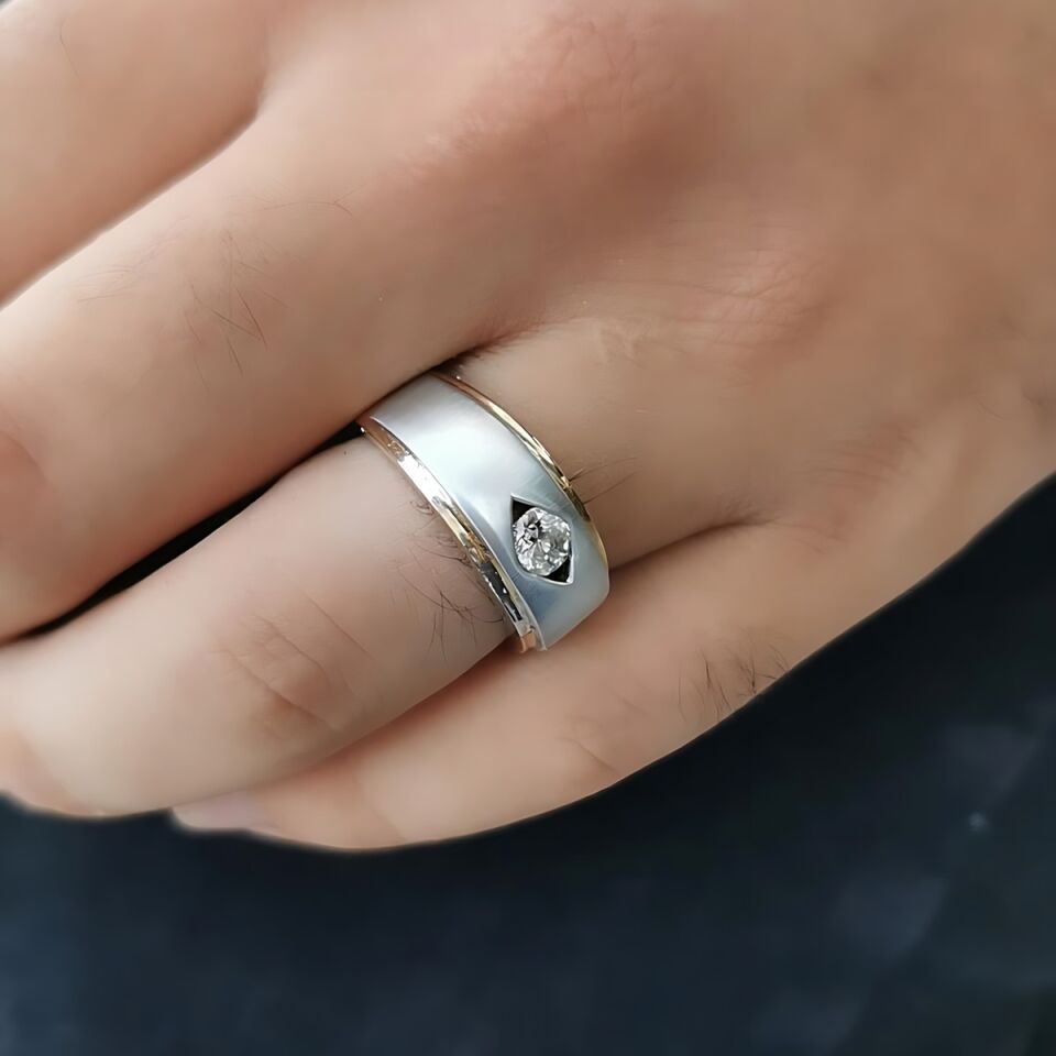 14 AYAR 0,65 CT PIRLANTA TAŞLI ÖZEL TASARIM ERKEK YÜZÜK