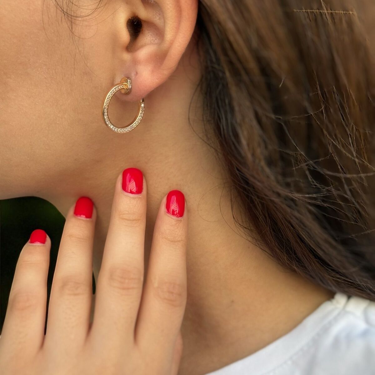 925 AYAR ROSE RENGİ İTALYAN ÇİVİ MODEL KÜPE