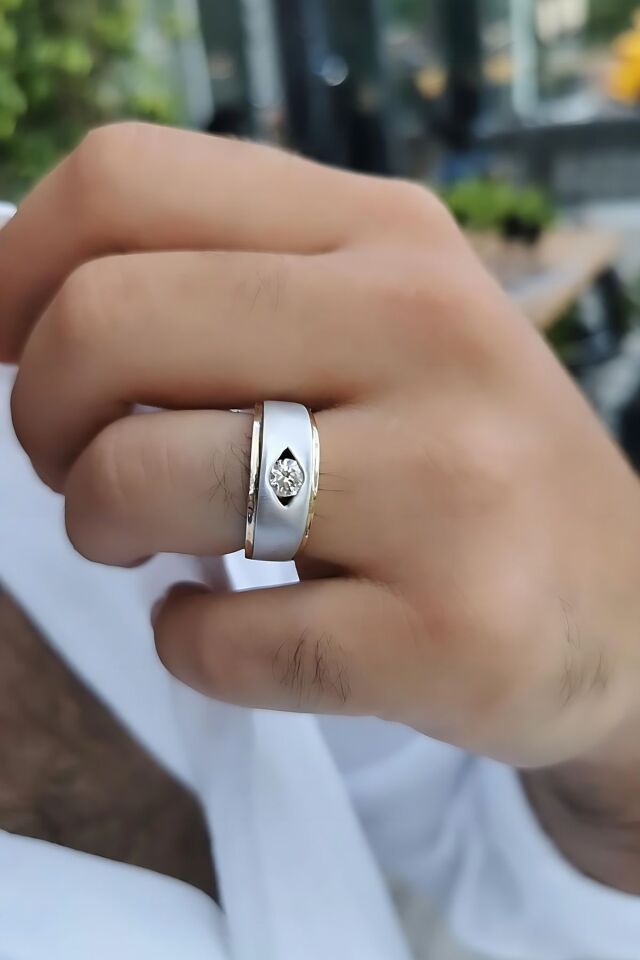 14 AYAR 0,65 CT PIRLANTA TAŞLI ÖZEL TASARIM ERKEK YÜZÜK 25