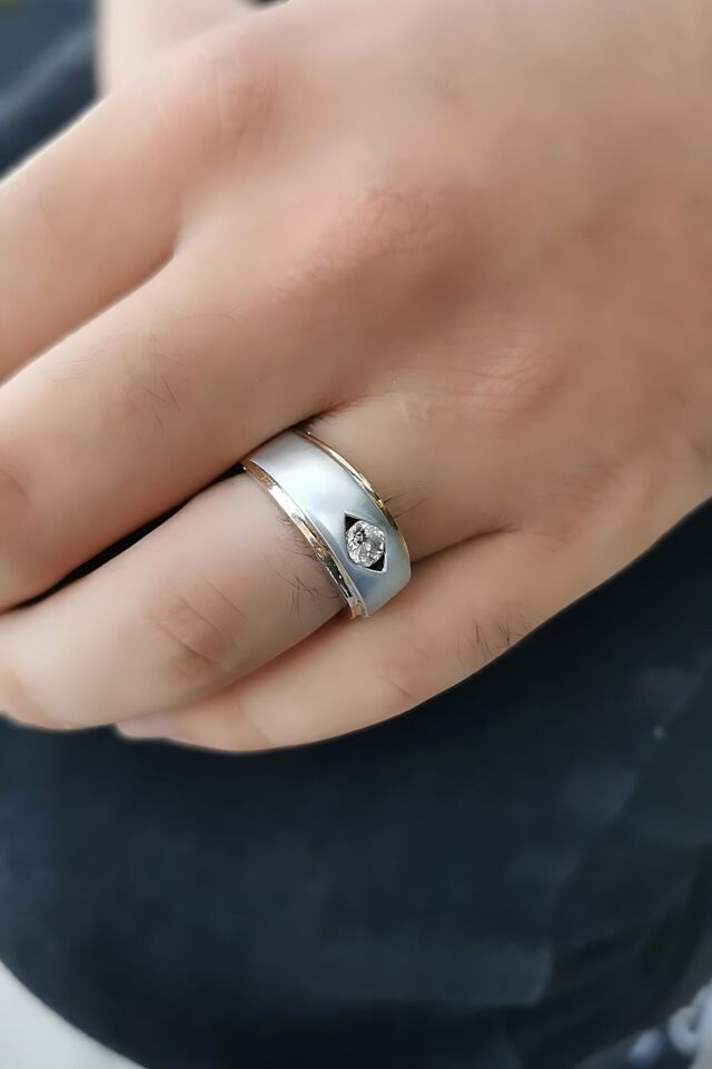 14 AYAR 0,65 CT PIRLANTA TAŞLI ÖZEL TASARIM ERKEK YÜZÜK 25