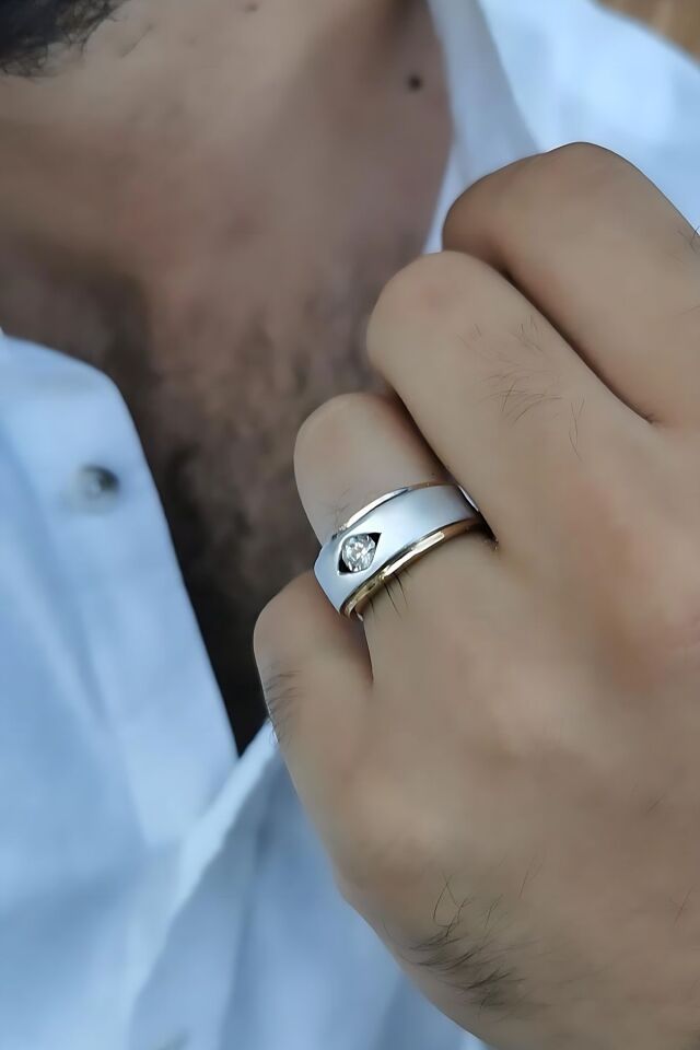 14 AYAR 0,65 CT PIRLANTA TAŞLI ÖZEL TASARIM ERKEK YÜZÜK 25