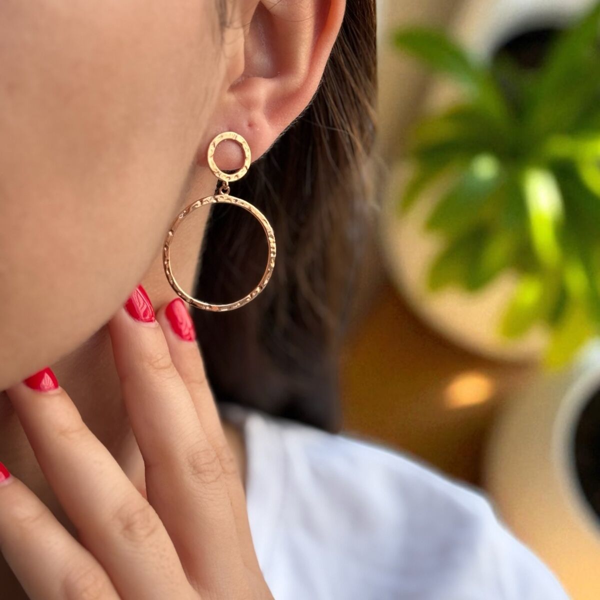 925 AYAR ROSE RENGİ İTALYAN HALKA MODEL KÜPE