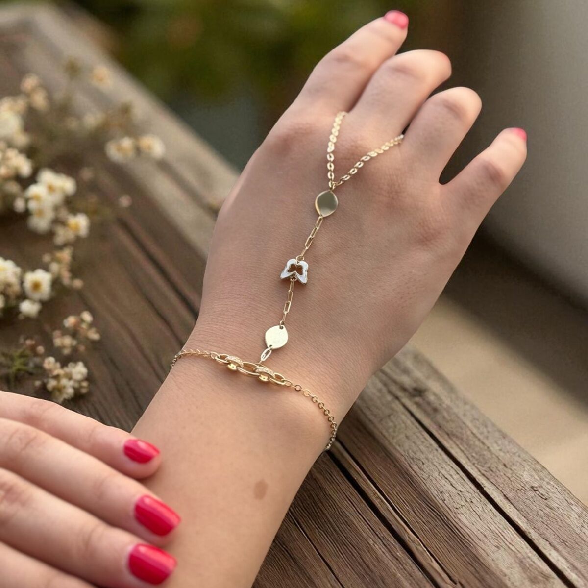 14 AYAR BEYAZ MİNELİ KELEBEK ALTIN ŞAHMERAN