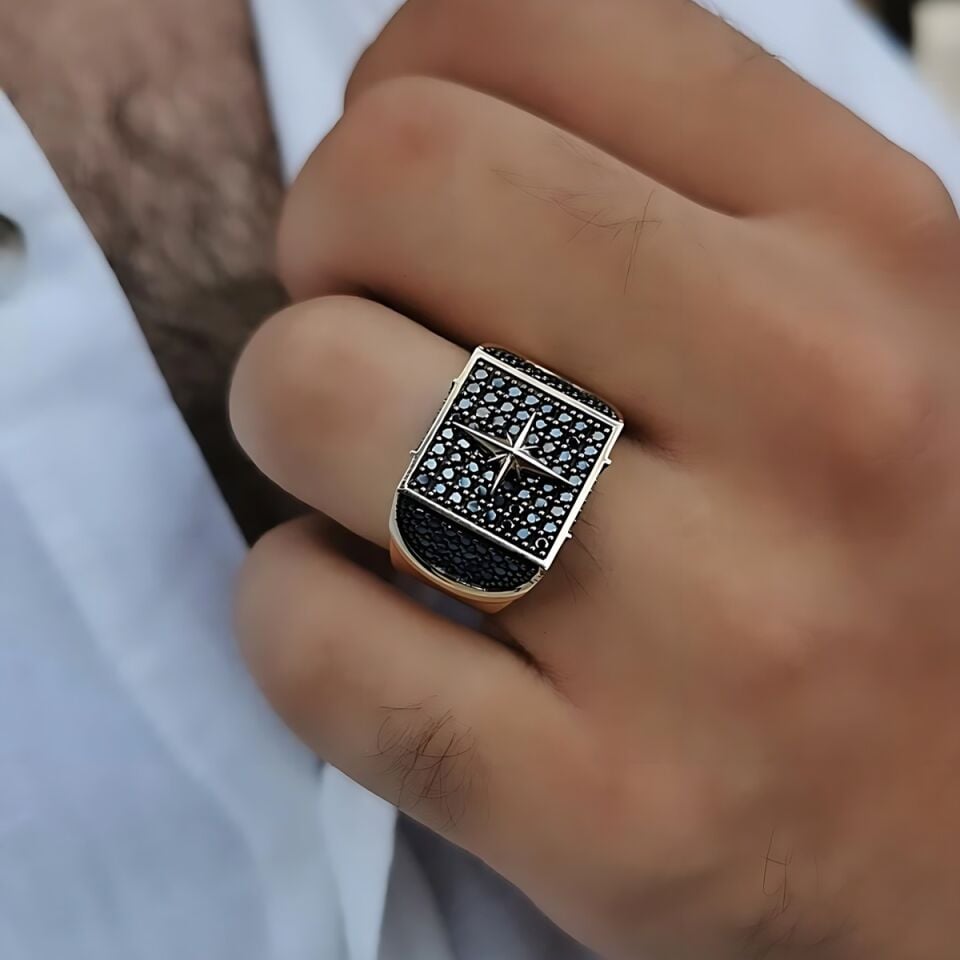 14 AYAR KUTUP YILDIZI ÖZEL İTALYAN TASARIM ALTIN ERKEK YÜZÜK