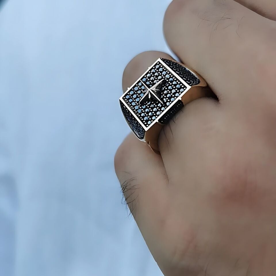 14 AYAR KUTUP YILDIZI ÖZEL İTALYAN TASARIM ALTIN ERKEK YÜZÜK