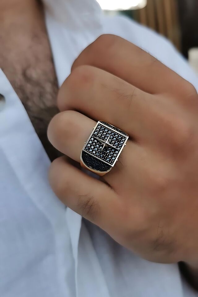 14 AYAR KUTUP YILDIZI ÖZEL İTALYAN TASARIM ALTIN ERKEK YÜZÜK 24