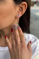 925 AYAR İTALYAN GÜMÜŞ BİRİ UZUN DİĞERİ KOMBİN KÜPE