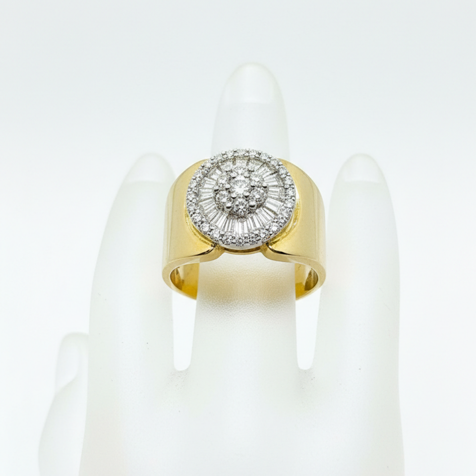 14 AYAR İTALYAN MODEL BAGET TAŞLI ALTIN YÜZÜK