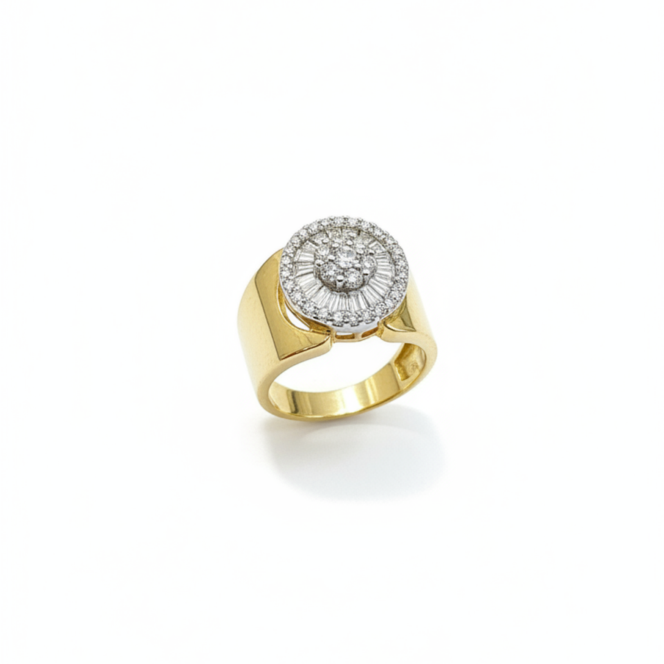 14 AYAR İTALYAN MODEL BAGET TAŞLI ALTIN YÜZÜK