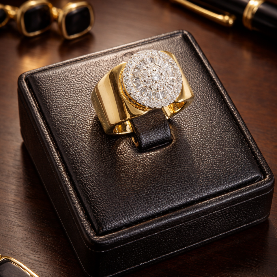 14 AYAR İTALYAN MODEL BAGET TAŞLI ALTIN YÜZÜK