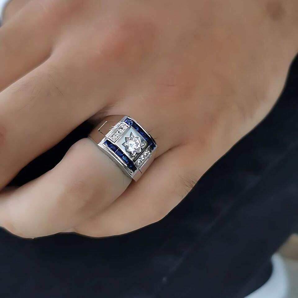 14 AYAR İTALYAN MODEL KENARLARI SİYAH MİNELİ 0,50 CT PIRLANTA TAŞLI BEYAZ ALTIN YÜZÜK