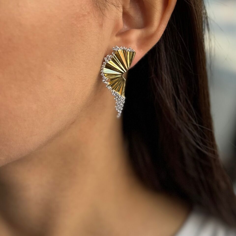 925 AYAR ALTIN RENGİ İTALYAN GÜMÜŞ KÜPE