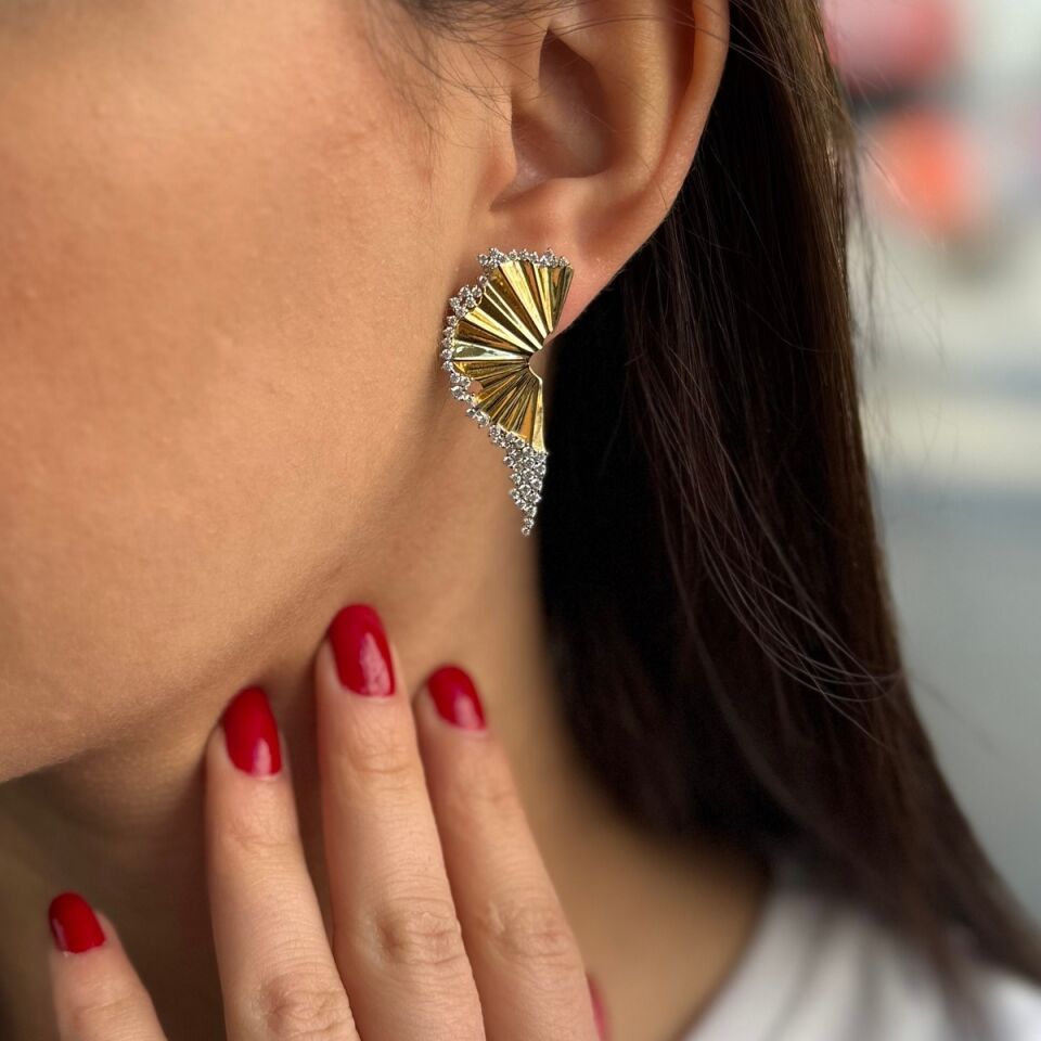 925 AYAR ALTIN RENGİ İTALYAN GÜMÜŞ KÜPE