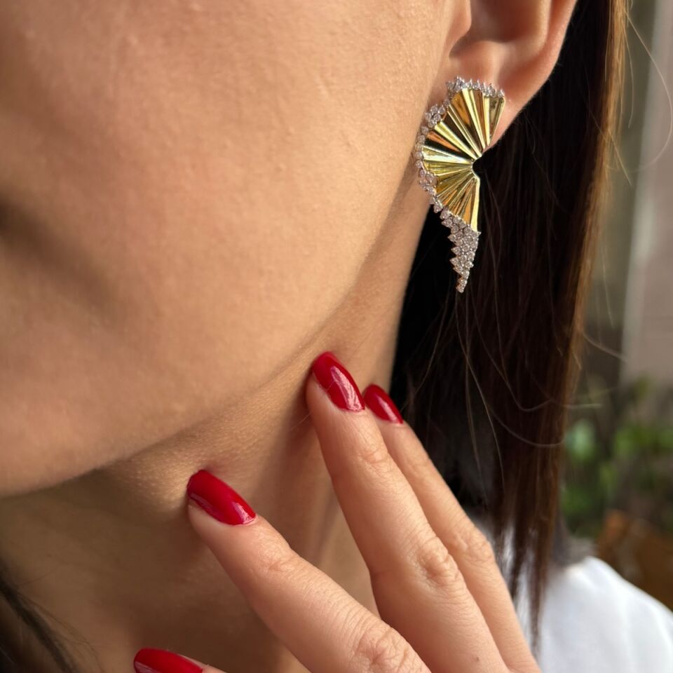 925 AYAR ALTIN RENGİ İTALYAN GÜMÜŞ KÜPE