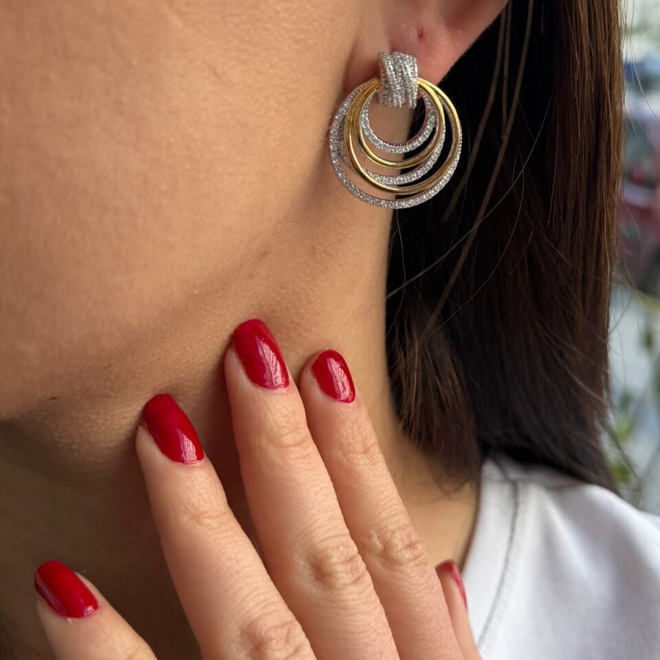 925 AYAR ALTIN RENGİ İTALYAN GÜMÜŞ KÜPE