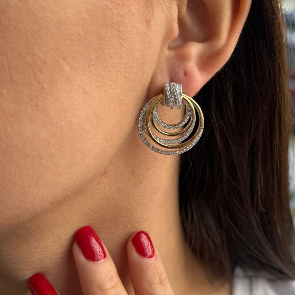 925 AYAR ALTIN RENGİ İTALYAN GÜMÜŞ KÜPE