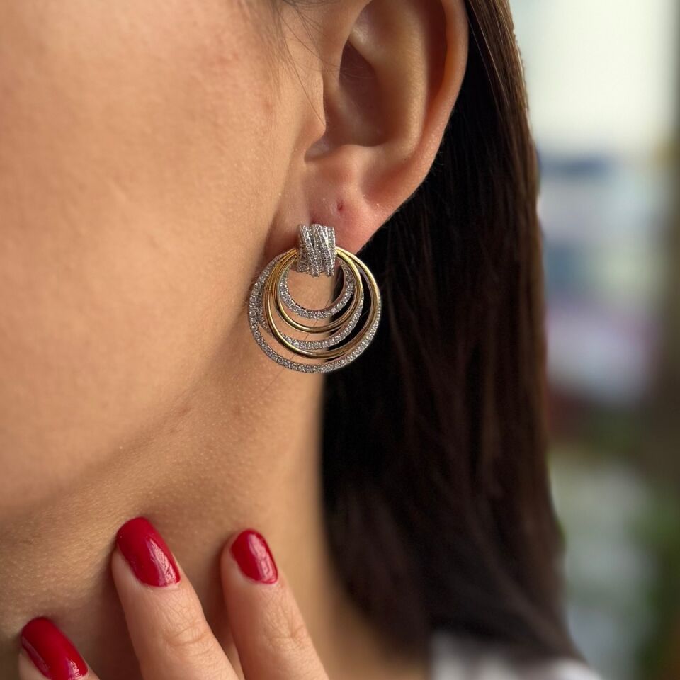 925 AYAR ALTIN RENGİ İTALYAN GÜMÜŞ KÜPE