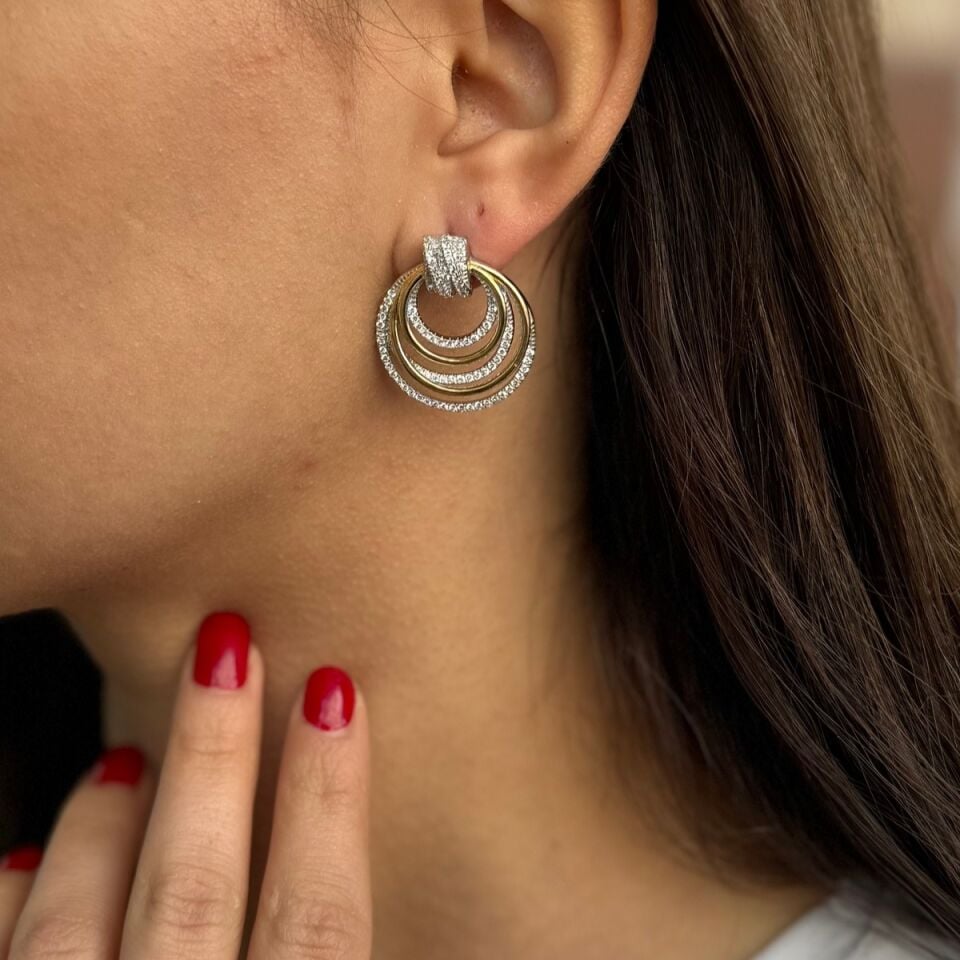 925 AYAR ALTIN RENGİ İTALYAN GÜMÜŞ KÜPE