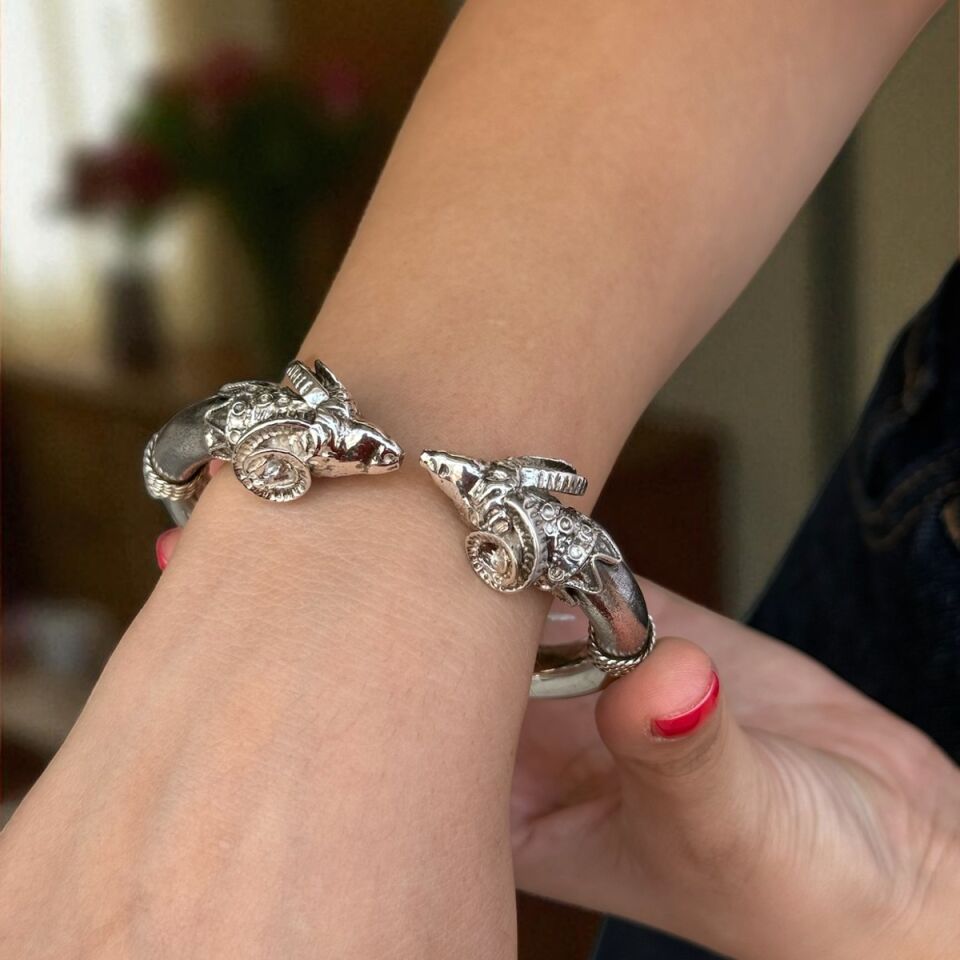 925 AYAR GÜMÜŞ KOÇBAŞI KELEPÇE BİLEZİK