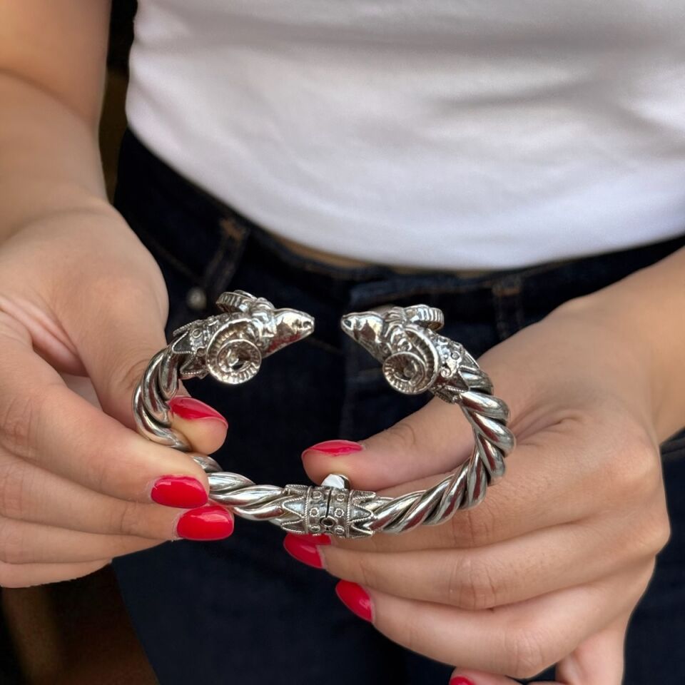 925 AYAR GÜMÜŞ KOÇBAŞI KELEPÇE BİLEZİK