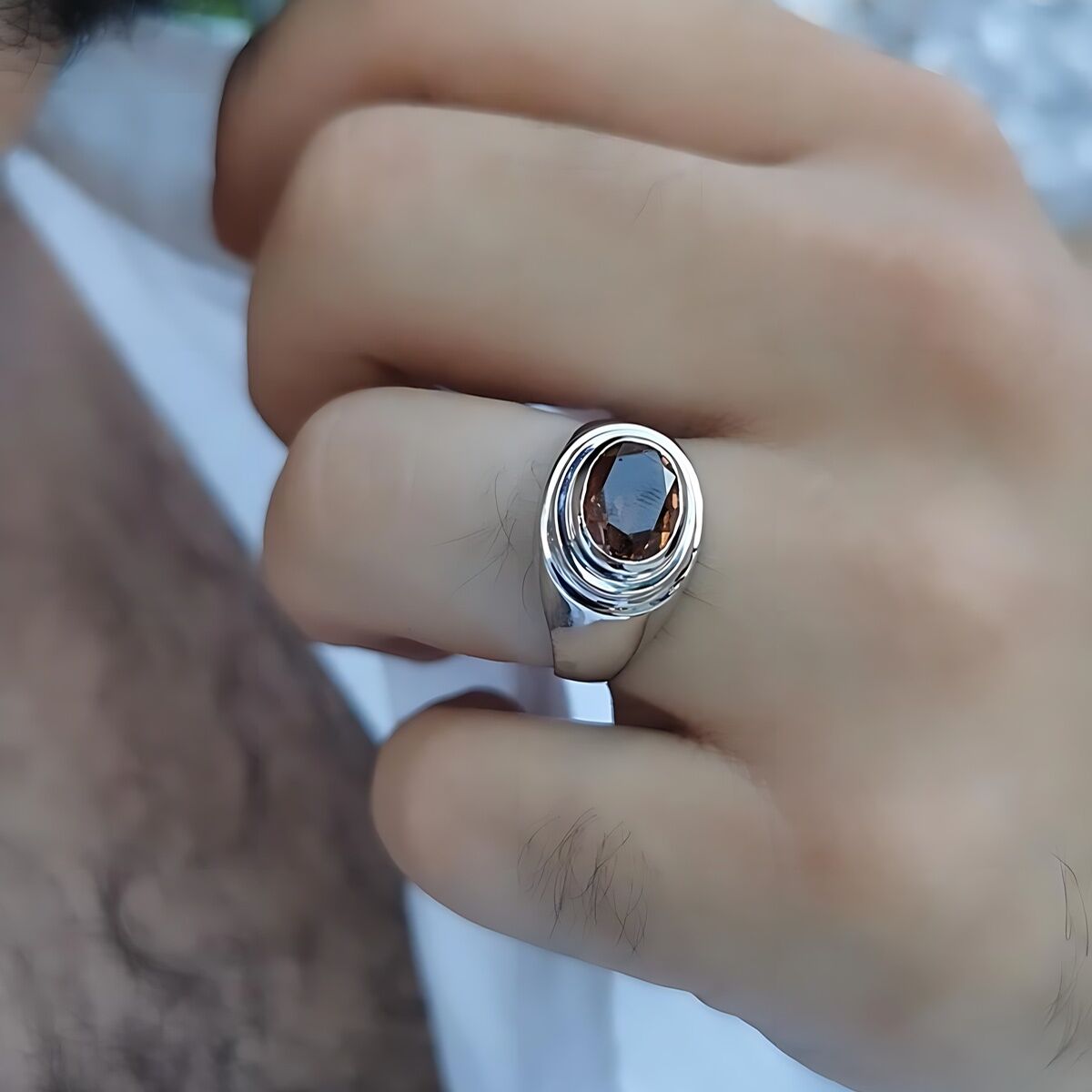 14 AYAR SULTANİT TAŞLI ERKEK YÜZÜK