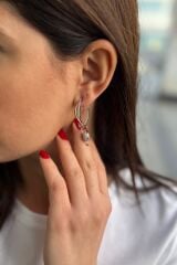 925 AYAR İTALYAN GÜMÜŞ ÖZEL TASARIM LALE HALKA KÜPE