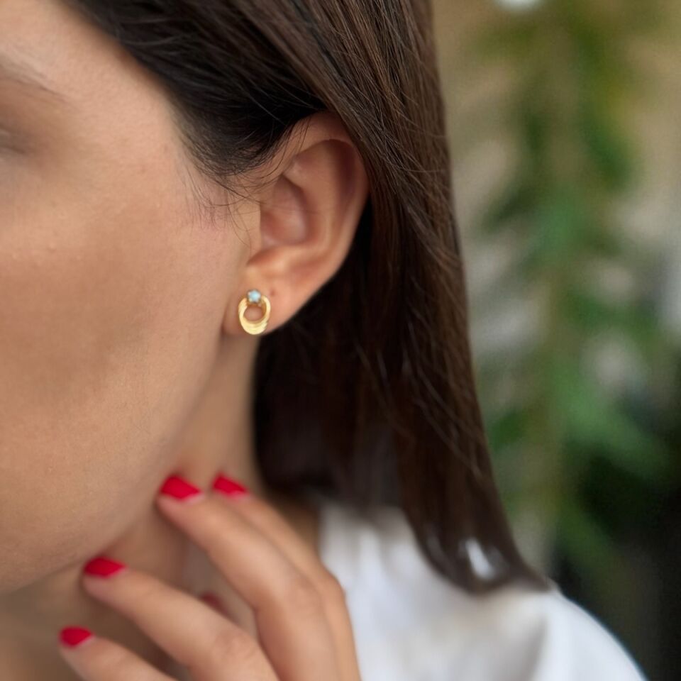 22 AYAR FİRUZE TAŞLI KÜPE