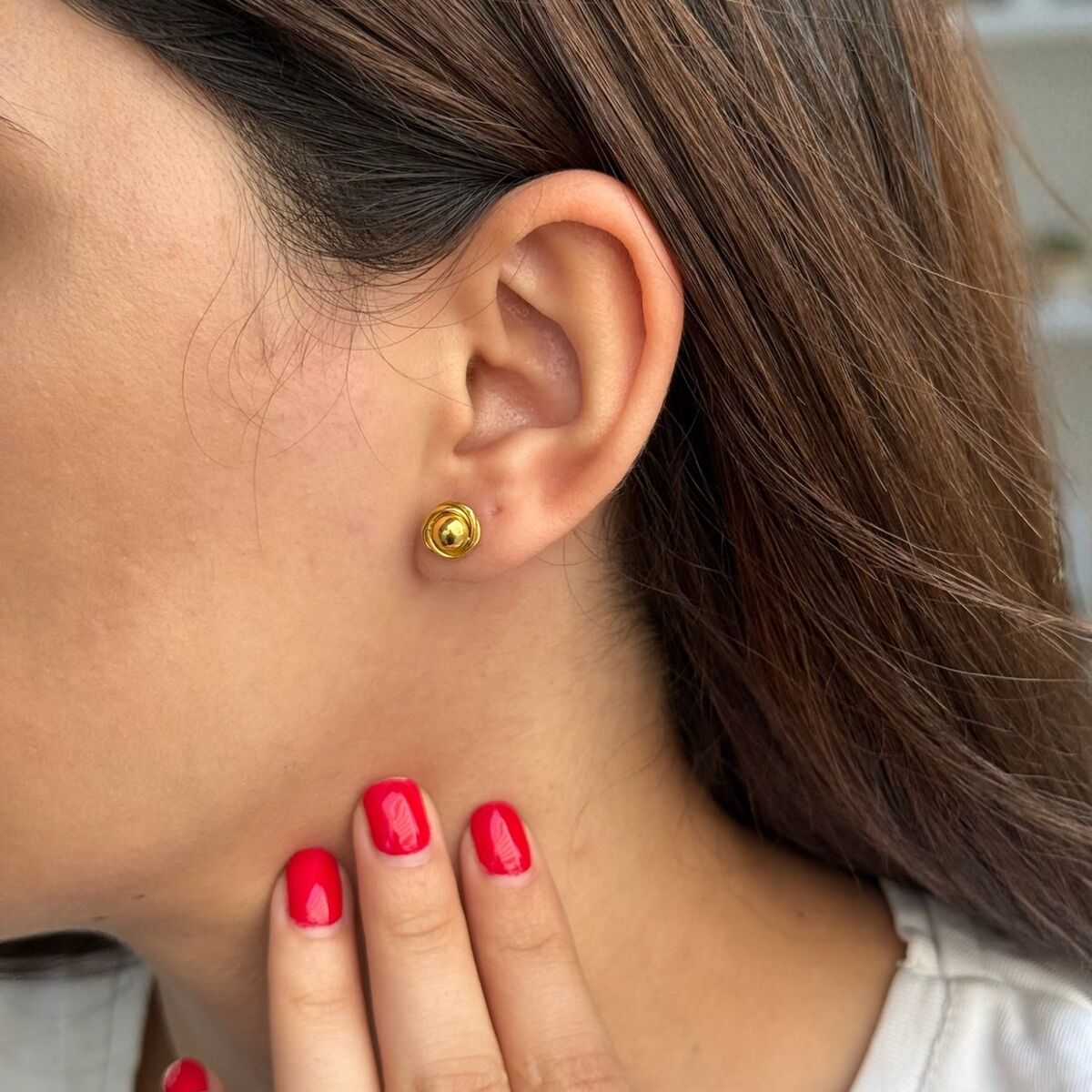 22 AYAR TOP ÇİÇEK KÜPE