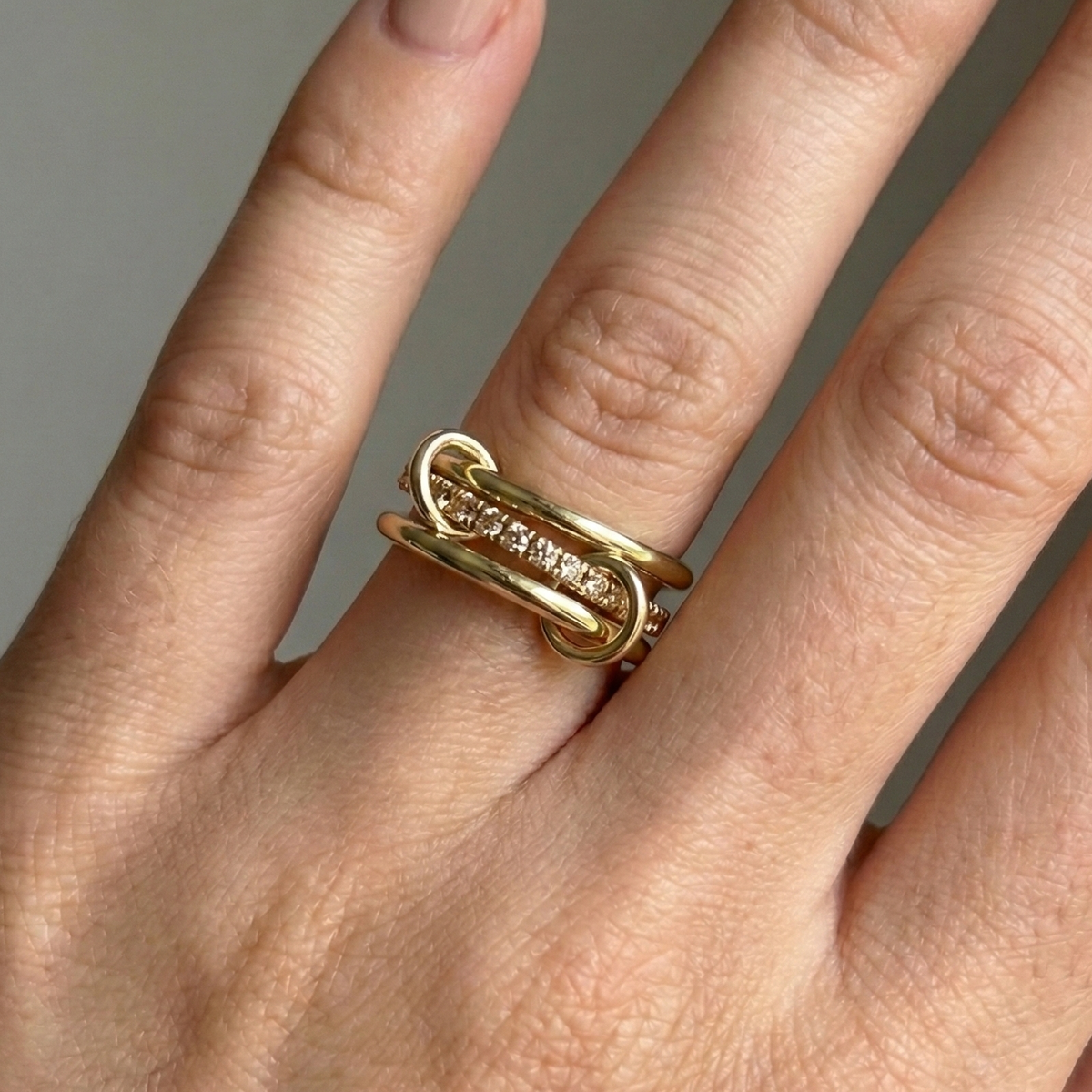 14 AYAR ÖZEL TASARIM HALKALI TAMTURLU CİTRİN TAŞLI ALTIN YÜZÜK