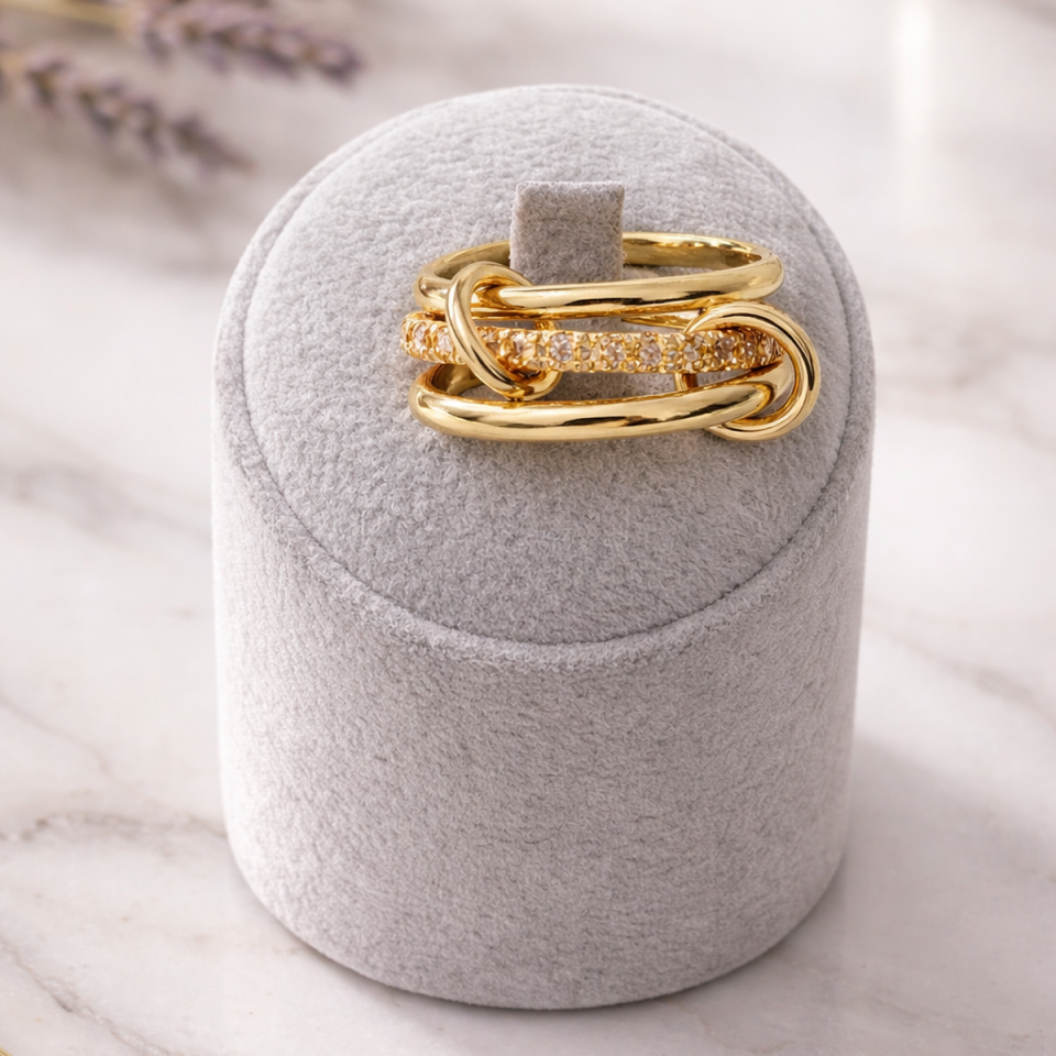 14 AYAR ÖZEL TASARIM HALKALI TAMTURLU CİTRİN TAŞLI ALTIN YÜZÜK