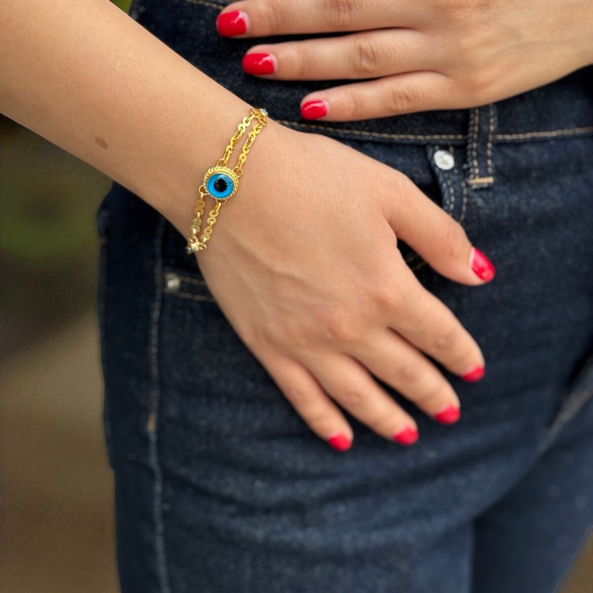 22 AYAR ÖZEL TASARIM GÖZ BONCUKLU BİLEKLİK