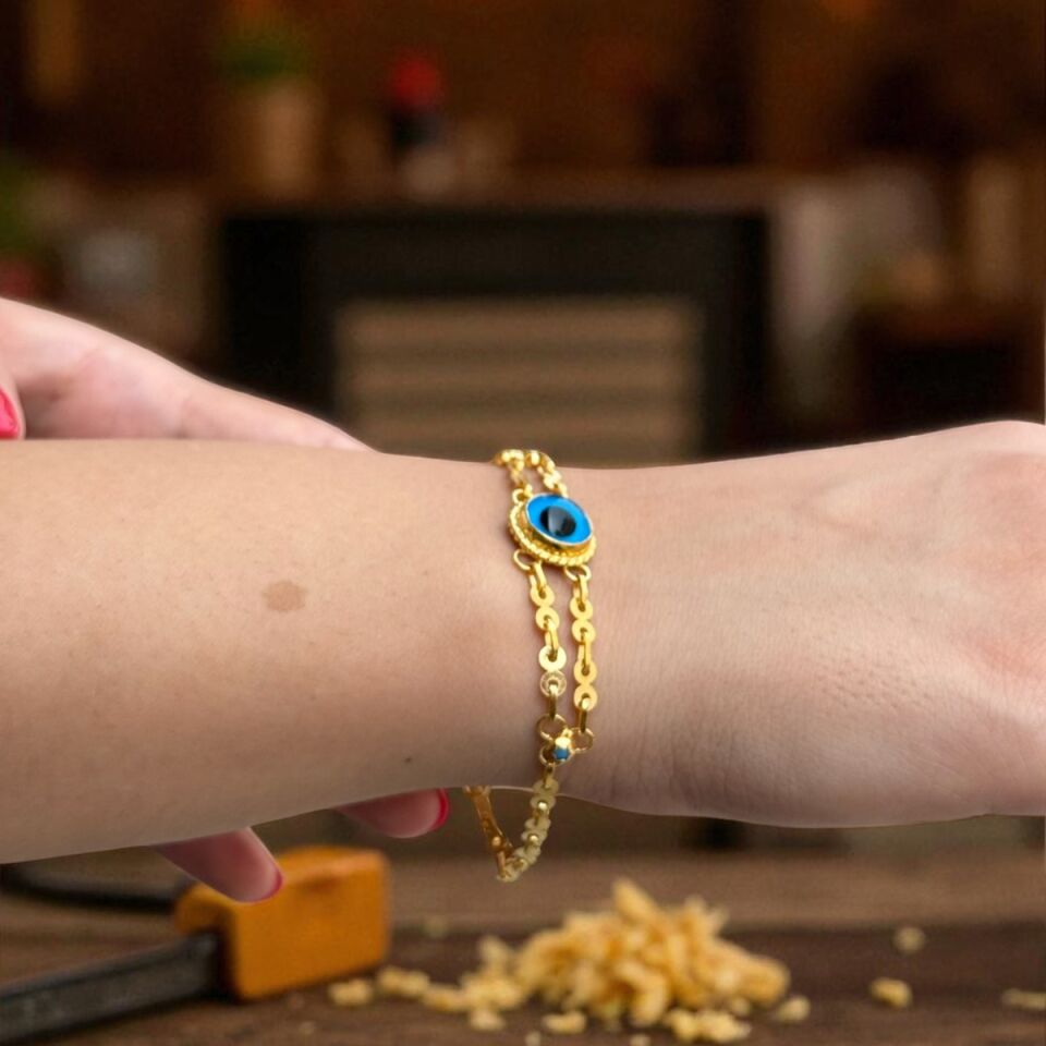 22 AYAR ÖZEL TASARIM GÖZ BONCUKLU BİLEKLİK